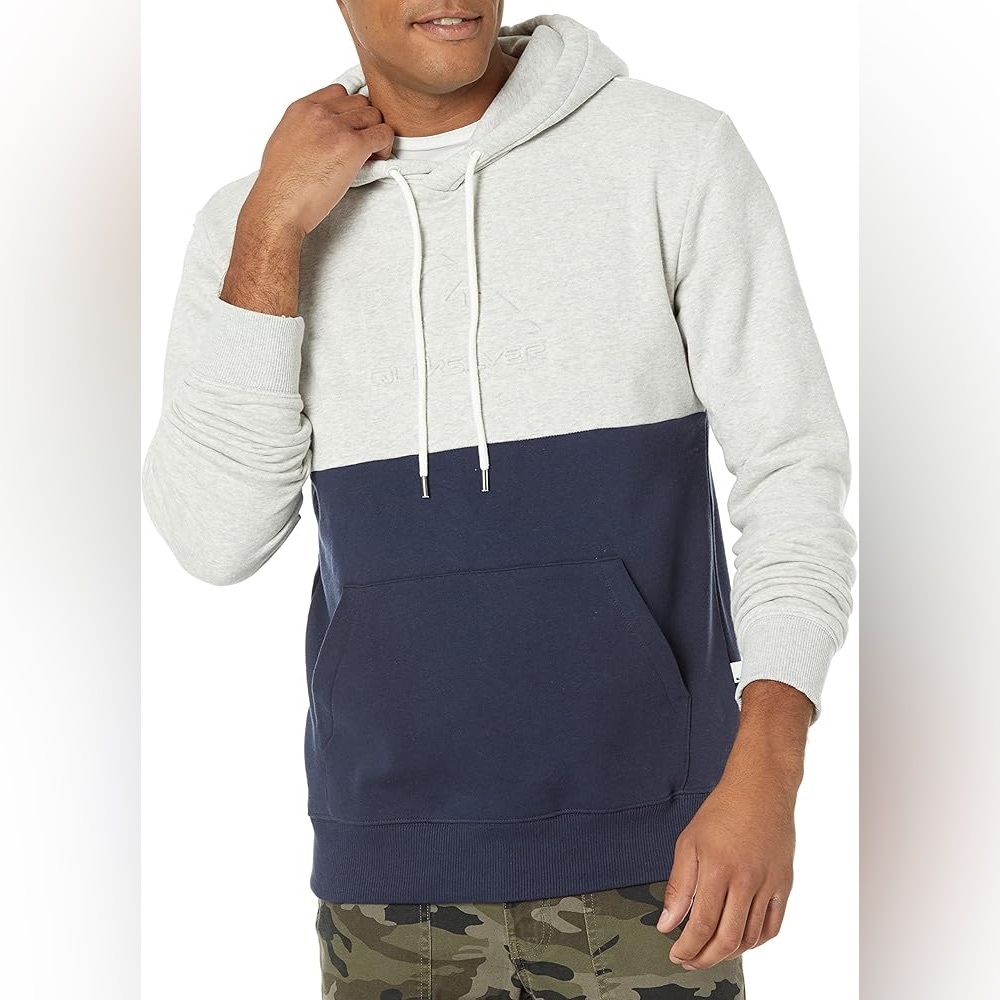 Quiksilver Navy and Light Gray Hoodie